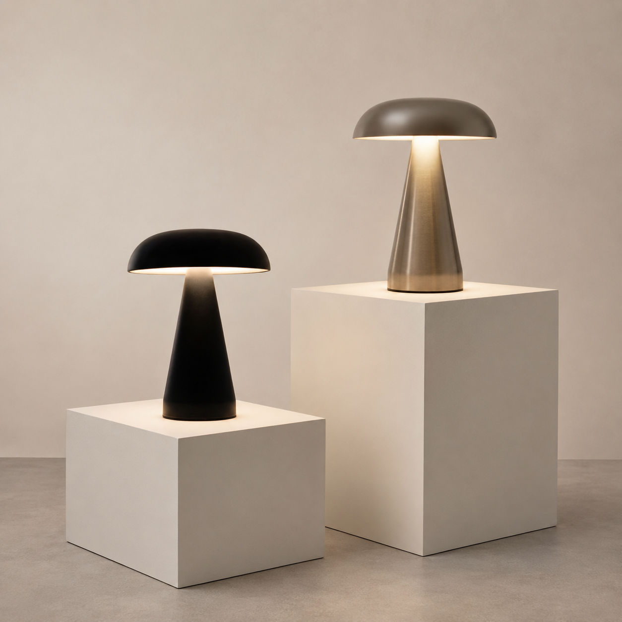 DÚO MUSHROOM T-LAMP SILVER & BLACK