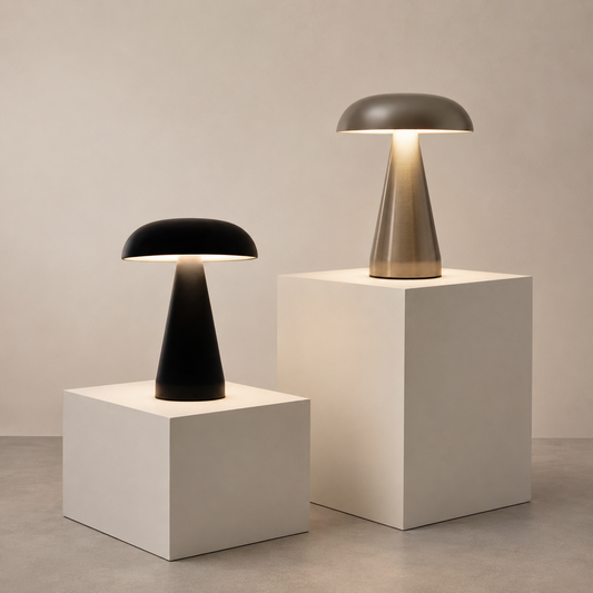 DÚO MUSHROOM T-LAMP SILVER & BLACK