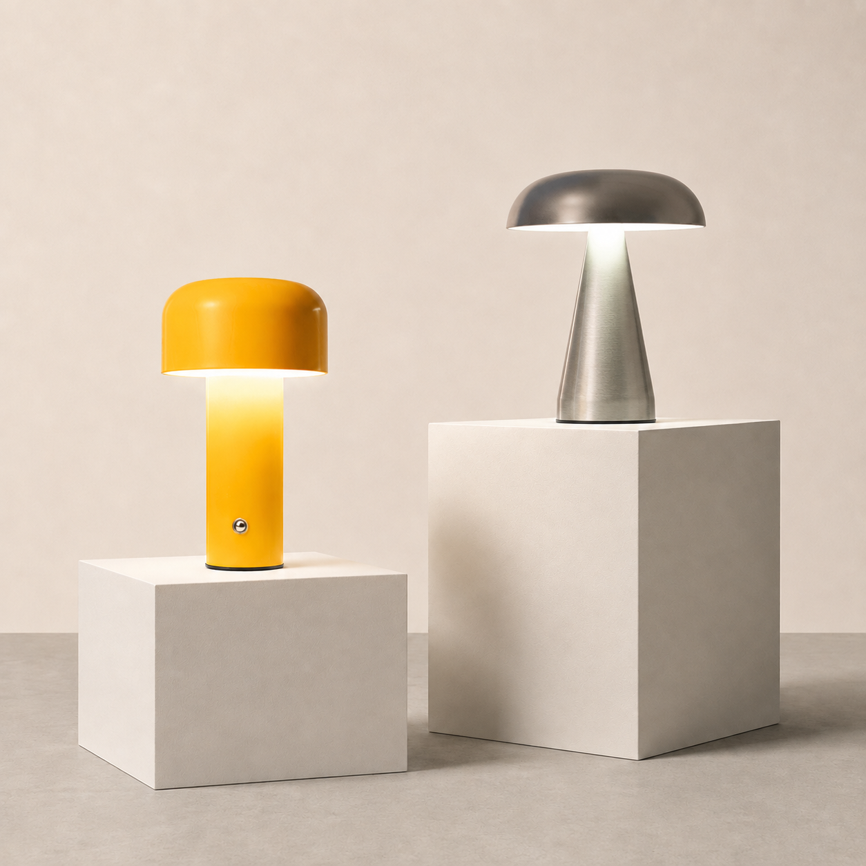 DÚO MIX T-LAMP MUSTARD & SILVER